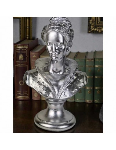 FIGURA BUSTO MUJER PLATA 50x30