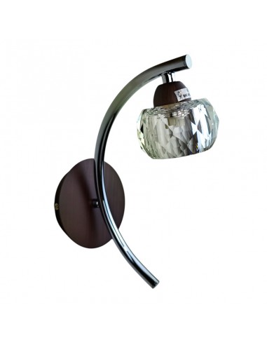 APLIQUE DE PARED CROMO Y WENGUÉ G9 26x12