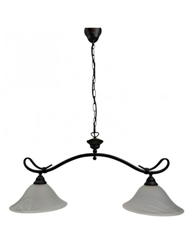 LÁMPARA DE FORJA MARRÓN DE DOS LUCES