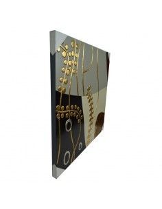 CUADRO CON DIBUJO MODERNO DORADO-NEGRO-GRIS 2