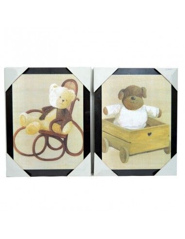 PAREJA DE CUADROS EN MADERA DE OSOS INFANTIL