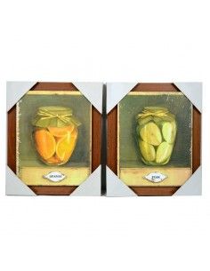 PAREJA DE CUADROS EN MADERA DE FRUTA