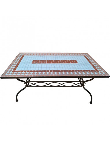 MESA DE CENTRO DE FORJA Y MOSAICO 45x110