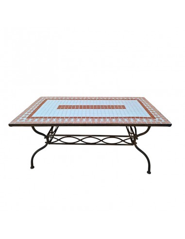 MESA DE CENTRO DE FORJA Y MOSAICO 45x110