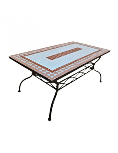 MESA DE CENTRO DE FORJA Y MOSAICO 45x110