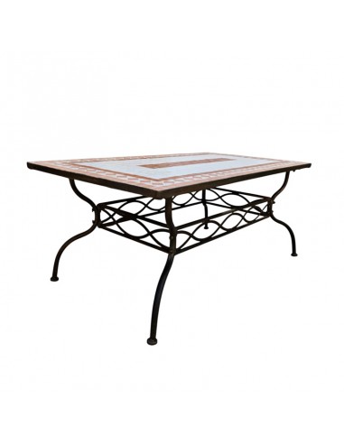 MESA DE CENTRO DE FORJA Y MOSAICO 45x110