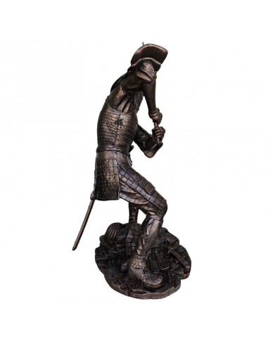 ESTATUA SAMURÁI COBRE Y ORO 158x76