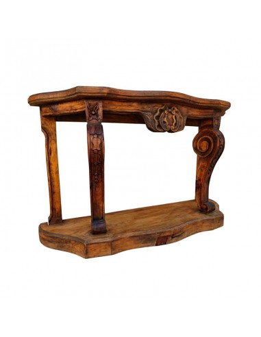CONSOLA CON ESPEJO TALLADO MADERA...