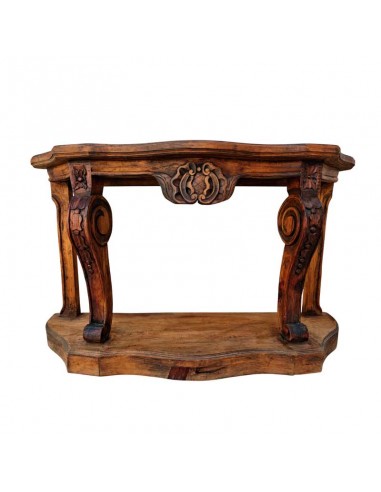 CONSOLA CON ESPEJO TALLADO MADERA...