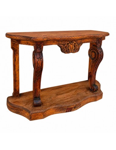 CONSOLA CON ESPEJO TALLADO MADERA...
