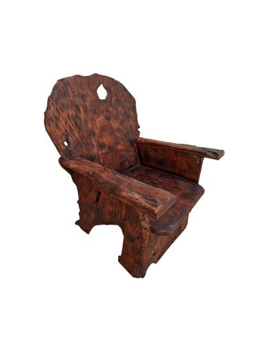 SILLÓN RÚSTICO DE MADERA MACIZA 89x71