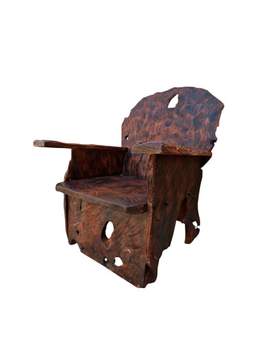 SILLÓN RÚSTICO DE MADERA MACIZA 89x71