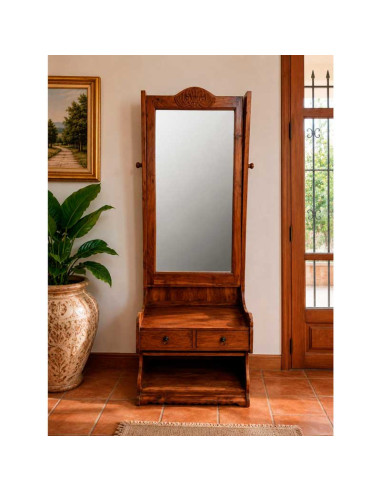 ESPEJO RECIBIDOR DE PALISANDRO 186x65