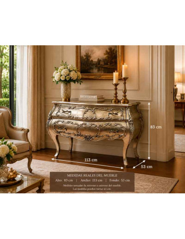 CONSOLA MADERA PLATA 83x113