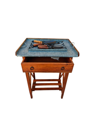 MESA AUXILIAR ACACIA Y ZINC 96x60