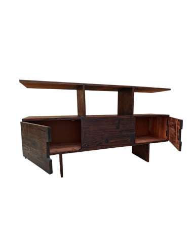 MUEBLE TV RÚSTICO MADERA MACIZA 78x140