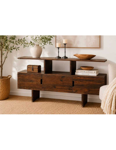MUEBLE TV RÚSTICO MADERA MACIZA 78x140