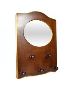 PERCHA DE PARED MADERA CON ESPEJO 2