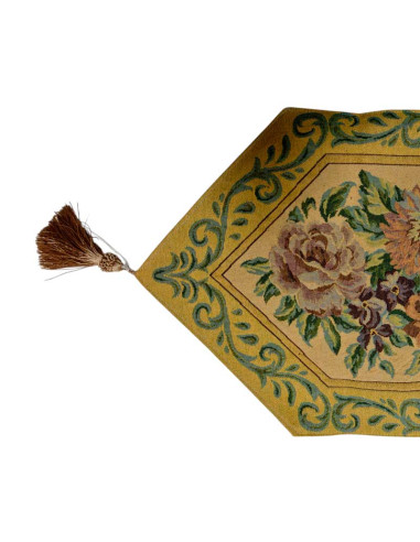 CAMINO DE MESA CLÁSICO FLORES BEIGE