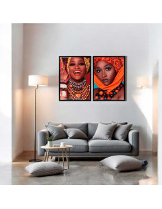 CUADRO DE MUJER AFRICANA LACADO 95x65 2