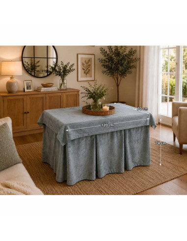 ROPA MESA CAMILLA VERDE AGUA 120x70x74