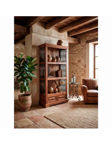 LIBRERÍA DE MADERA Y FORJA 180x88