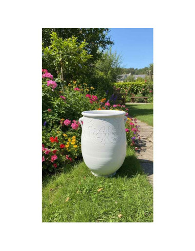 TINAJA GRANDE DE BARRO BLANCA 74x50