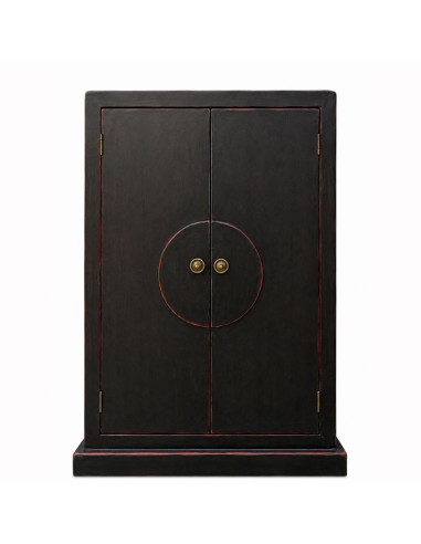 MUEBLE AUXILIAR ORIENTAL NEGRO Y ROJO...