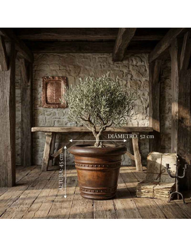 MACETERO RÚSTICO TACHONADO POLIÉSTER...