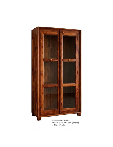 VITRINA EN PALISANDRO MACIZO 180x84.5