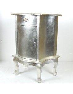 MESA AUXILIAR DE MADERA PLATEADA 2