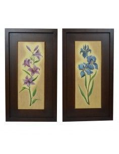 PAREJA DE CUADROS DE FLOR