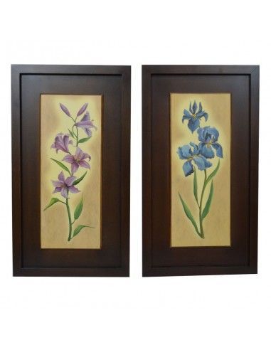 PAREJA DE CUADROS DE FLOR