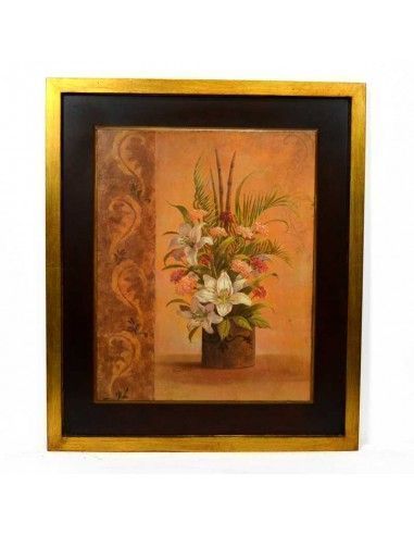 CUADRO CLASICO DE JARRON CON FLORES