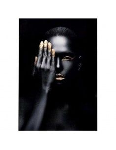 CUADRO DE CRISTAL NEGRO CON IMAGEN DE MUJER