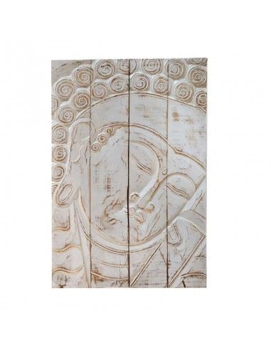CUADRO BUDA DE MADERA BLANCO