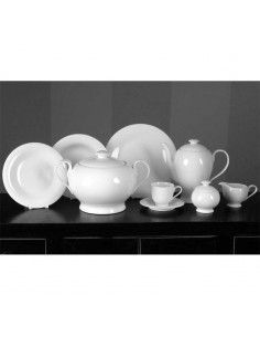 VAJILLA DE PORCELANA  BLANCA 83 PIEZAS
