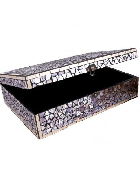 SET DE DOS CAJAS RECTANGULARES DE MOSAICO DORADO
