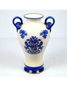 JARRON DE PORCELANA BLANCO Y AZUL 2
