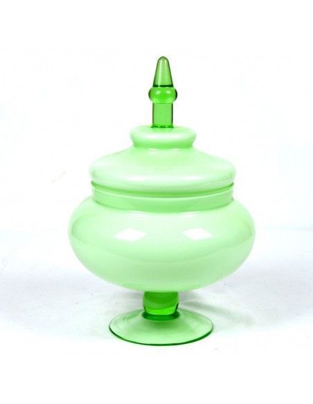 BOMBONERA DE CRISTAL VERDE