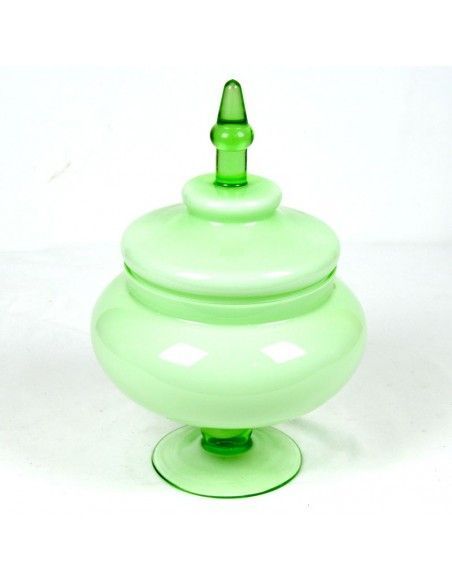 BOMBONERA DE CRISTAL VERDE