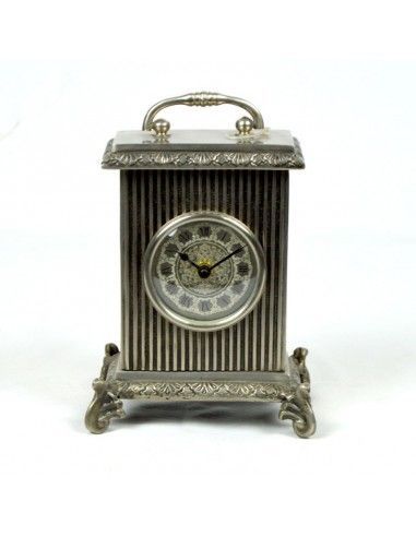 RELOJ DE SOBREMESA PLATA ENVEJECIDA