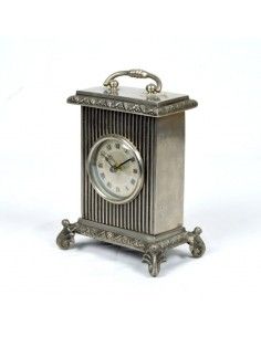 RELOJ DE SOBREMESA PLATA ENVEJECIDA 2