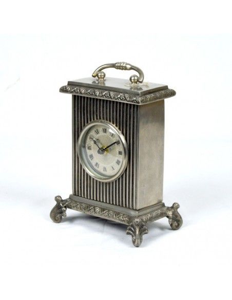 RELOJ DE SOBREMESA PLATA ENVEJECIDA
