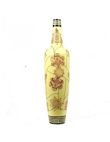 JARRON BEIGE DE FLORES