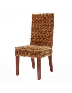 SILLA DE MADERA DE CAOBA Y ANEA BANANO