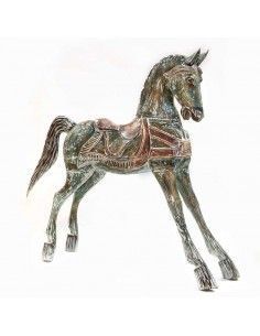 FIGURA DE CABALLO DE MADERA
