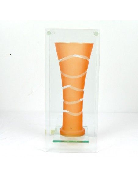 JARRON NARANJA DE CRISTAL
