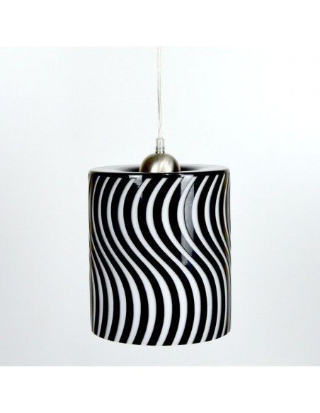 COLGANTE CRISTAL TRIPLEX RAYAS BLANCO Y NEGRO