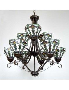 LAMPARA DE TECHO DE NUEVE RUSTICA TIFFANY 2
